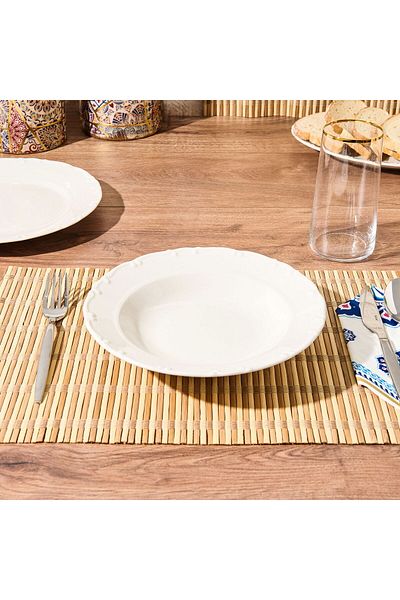 MATMEL Porcelain Liana Pit Plate - Cream - 23 cm