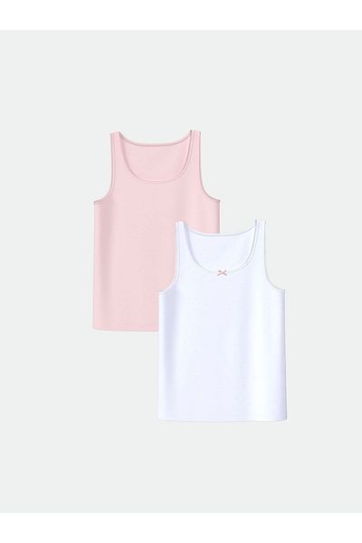 LC Waikiki Lcw Kids White Crew Neck Girls' Undershirt Set of 2