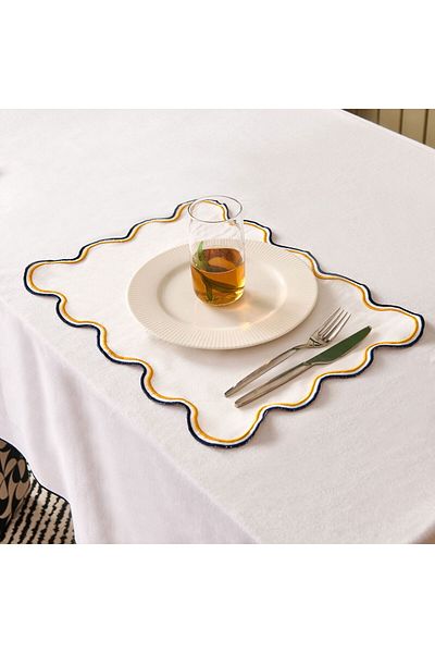MATMEL Soft Nonna American Service - Mustard / Blue - 30X50 cm