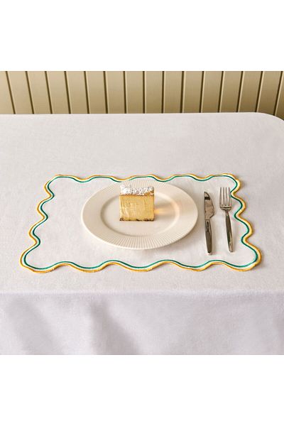 MATMEL Soft Nonna American Service - Mustard / Green - 30X50 cm