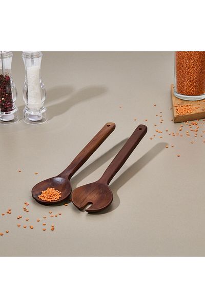 ASPARTAM Acacia 2-Piece Serving Set - Brown