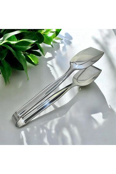 L'Opaline Luxury Pastry and Cake Tongs 18/10 Stainless Steel 304 Quality Silver Color
