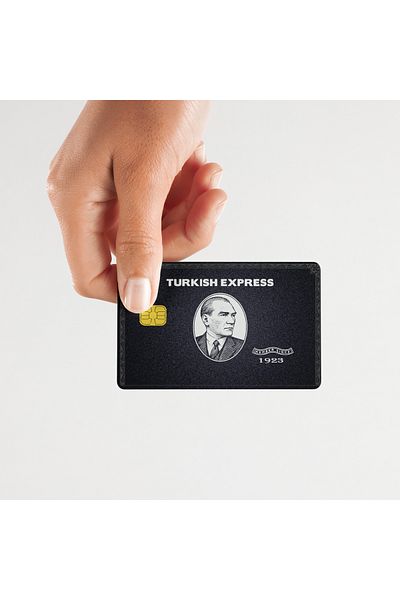 Huggy Craft Turkish Express Black Card Covering Sticker Card Label (High Quality Printing)