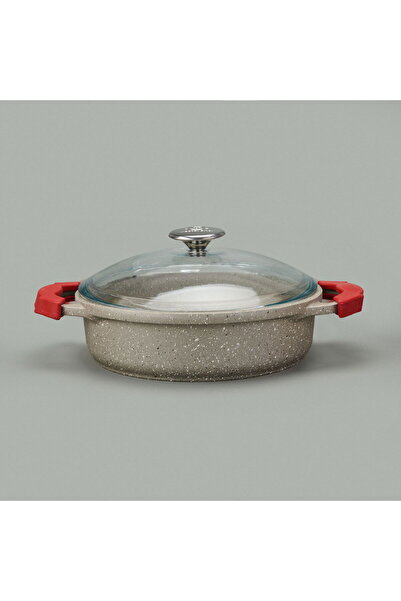 MATMEL Cast Iron Karnıyarık Pot - Beige / Red - 24 cm