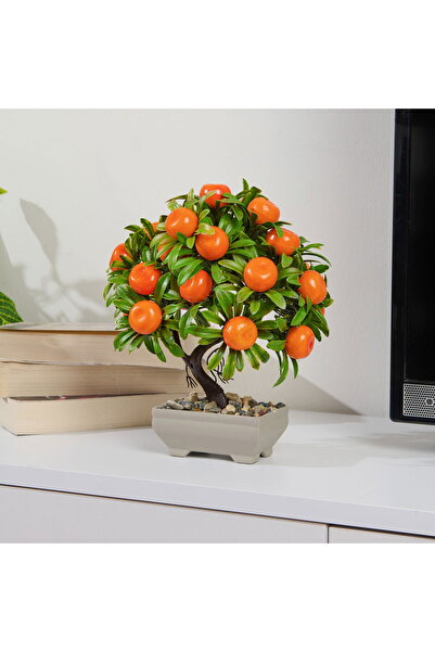 Genel Markalar Dekor Yapay Mandalina Ağacı - Turuncu - 24x18 cm