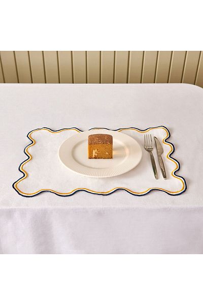 MATMEL Soft Nonna American Service - Mustard / Blue - 30X50 cm