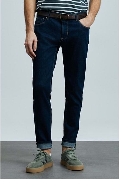 Lufian 111200186 Frencesco Smart Jean Men's Trousers Slim Fit Men's Jeans Trousers Blue