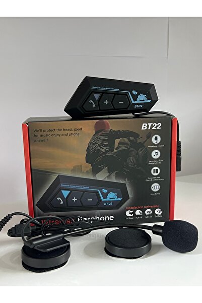 YK Design BT22 Motosiklet Kask Kablosuz Intercom Su Geçirmez 5.0 Bluetooth
