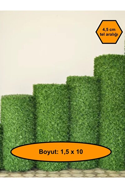 NetBazaars 1,5x10 metre ÇİM ÇİT, BAHÇE ÇİTİ, DEKORATİF TELLİ ÇİT, YAPAY ÇİM ÇİT