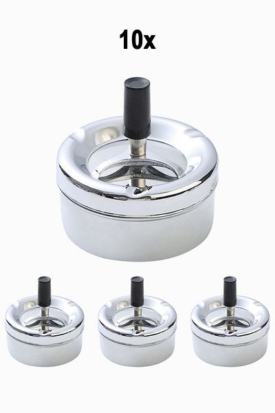 Falconetti 10Pcs Steel 9cm Pressed Cafe Restaurant Diner Round Ash Tray Ashtray