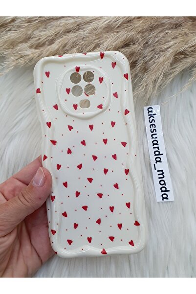 ZB Aksesuarda Moda XİAOMİ REDMİ NOTE 9 PRO - NOTE 9S UYUMLU KIRMIZI KALPLER BASKILI DESENLİ KILIF