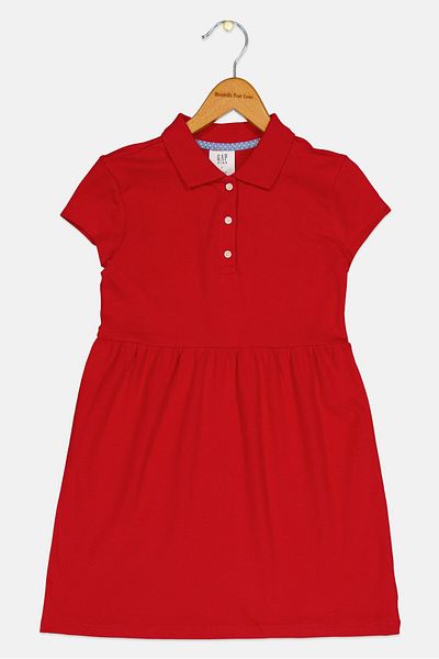 GAP Kids Girl Solid Casual Dress Shirt, Red