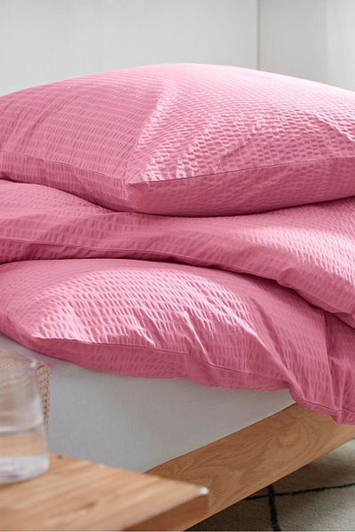 Tchibo Single Textured Bed Sheet 160 x 210 cm, Pink