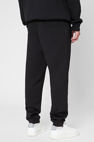 HUGO Erkek Rahat Kalıp Kabartmalı Logo Desenli Beli ve Paçası Lastikli Pamuklu Siyah Eşofman Altı 5053369