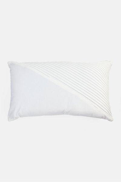 Tahari Home Decorative Textured Pillow 35 x 60 cm, White