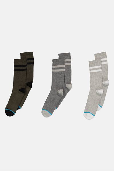 RBX Men 3 Pairs Brand Logo Hiking Socks, Multicolor