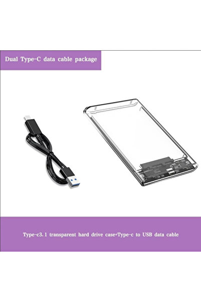 Choice1 Clear usb3.1 USB 3.0 3.1 External Hard Drive Enclosure 2.5 Inch SATA ...