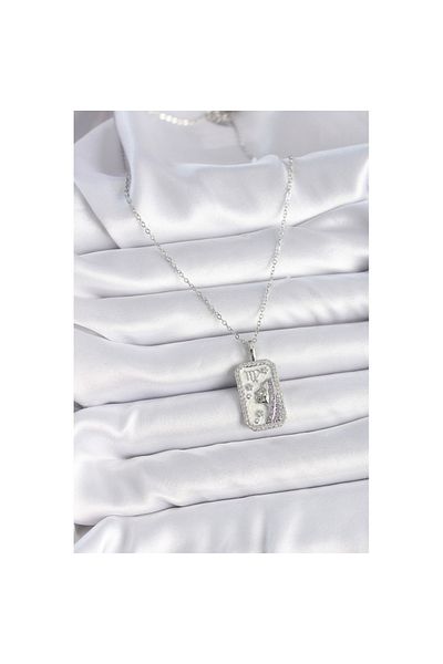 Skygo 316L Steel Silver Color Virgo Zodiac Sign Zircon Stone Women's Necklace - Tj-Bko9457