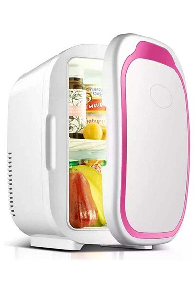 COOYA 6L Pink Mini Makeup Fridge: Portable Cooler & Warmer for Skincare, Cosmetics, Drinks & Food