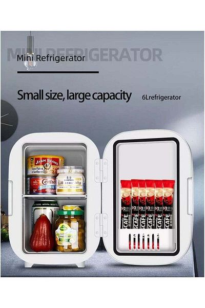 COOYA 6L Pink Mini Makeup Fridge: Portable Cooler & Warmer for Skincare, Cosmetics, Drinks & Food
