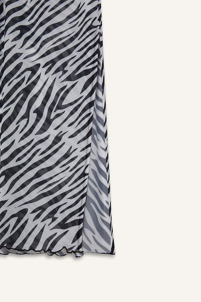 DeFacto Regular Fit Zebra Print Tulle Beach Skirt-Fall in Love C3179Ax25Hs