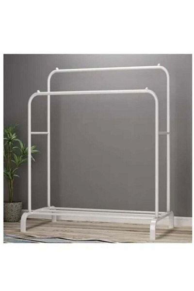 COOYA Metal Clothing Rack,Clothes Garment Coat Rack with Bottom Shelf for Hanging Skirts,Sweaters (White)