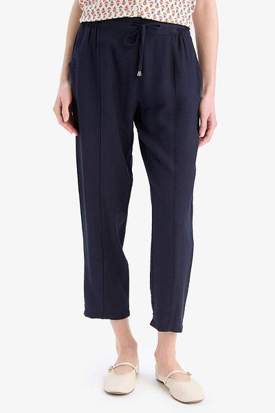 DeFacto Elastic Waist Lace-Up Basic Straight Leg Jogger Pants D2573Ax25Sp