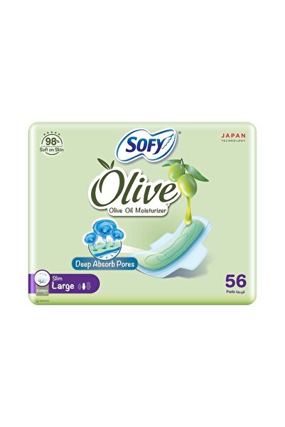 sofy فوطة صحية كبيرة أوليف سليم 56 قطعة