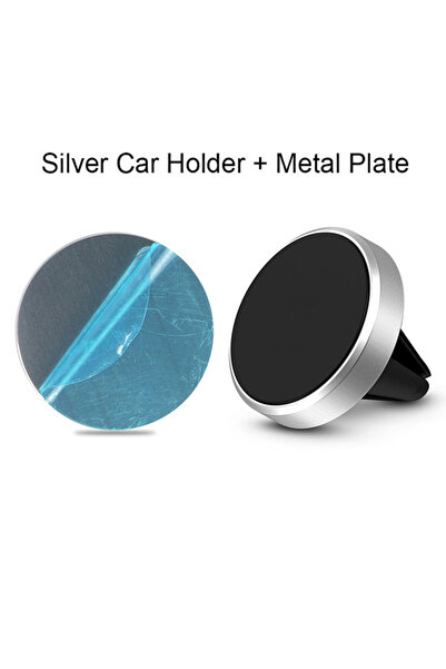 Vikefon حامل هاتف مغناطيسي فضي للسيارة، مثبت على فتحة تهوية السيارة، حامل هات...