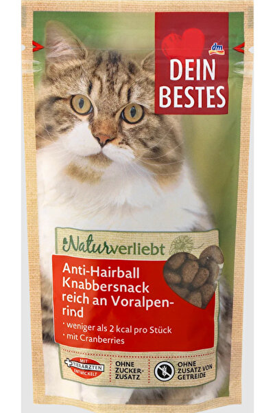 DM Dein Bestes- Alman Kalitesi- Naturverliebt Anti-Hairball Kedi Ödül Maması- 50gr. Sığır etli
