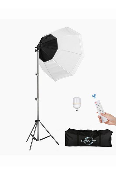 glanfen Photography Softbox Lighting Kit with 200W LED 3 Colors Bulb Umbrellas Softbox and Carry Bag