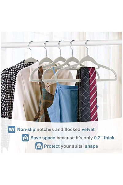 COOYA 50 Pack Suit Hangers Plastic Coat Hangers Ultra Thin Space Saving Hook