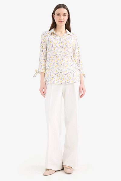 DeFacto Loose Fit Floral Pattern Long Sleeve Shirt U3701Az25Sm