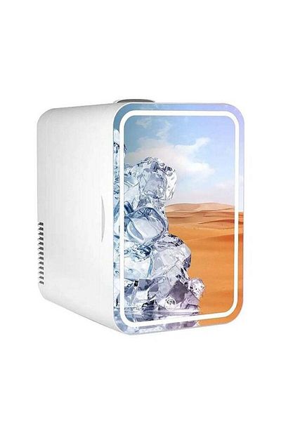 COOYA 4L Portable Mini Car Refrigerator with Glass Panel&LED Light,Perfect for Storing Food and Drinks