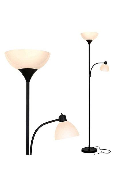COOYA Floor Standing Lamp, Modern Design, White Lampshade, Tall Lamp, Suitable ‎25.91 x 40.89 x 180.34 cm