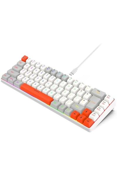 ROCK POW 60% Wired Gaming Keyboard, RGB Backlit Mini Keyboard, Waterproof Small Ultra-Compact 68 Key