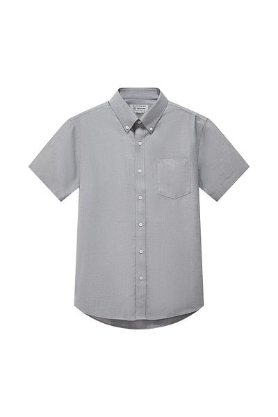 Giordano Men's Wrinkle-Free Short Sleeve Cotton Oxford Shirt