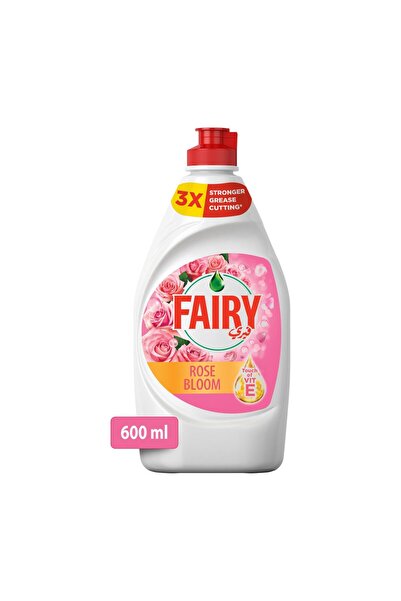 Fairy سائل غسيل الأطباق برائحة زهرة الورد وفيتامين E، 600 مل