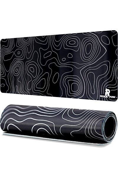 ROCK POW Large Gaming Mouse Pad, Anti-Slip Surface, Size 800 × 300 × 3 mm with Rubber Base, Stitch