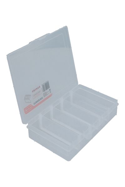 Tactix 5-Compartment Clear Storage Box - Plastic Tool Box