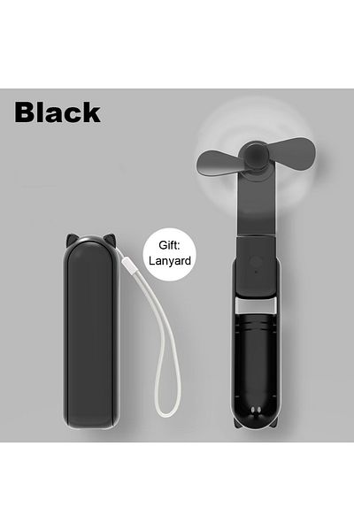 Choice Black Portable Fan Super Mini Handheld Fan USB Rechargeable Fan Foldable Hand Held Small Pocket Fan