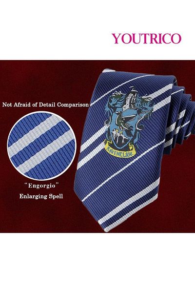 Youtrico Harry Potter Style Vintage Striped Tie – Gryffindor, Slytherin, Ravenclaw, Hufflepuff Style