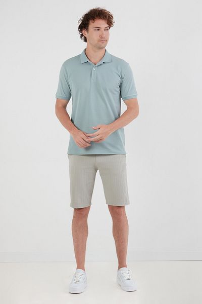 Fulla Moda Μπλουζάκι Basic Polo Neck με μισό κουμπί