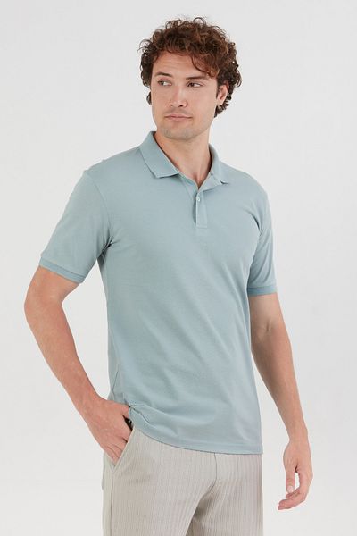 Fulla Moda Μπλουζάκι Basic Polo Neck με μισό κουμπί