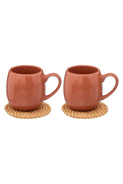 Secret de Gourmet 2-Piece Alicante Coffee Mug Set with Soucoupe Brown 300ml