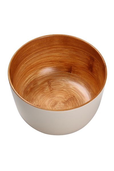 Felli Melamine and Bamboo Round Serving Bowl