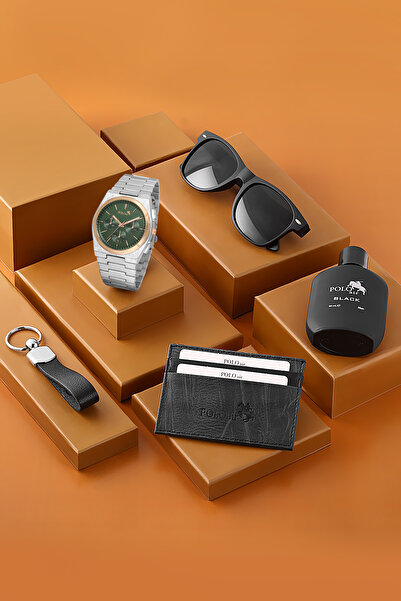 Polo Air Spor Erkek Kol Saati Gözlük Parfüm Kartlık Anahtarlık Kombin Gümüş Y...