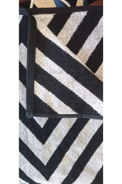 Özdilek Black Gray Velvet Beach Towel 80X160 cm