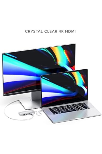 Satechi محول USB C Hub متعدد المنافذ 8 في 1 الإصدار 2 مع HDMI بدقة 4K، وشحن PD بقوة 60 وات، و3 منافذ USB-A، وإيثرنت، وميكروفون