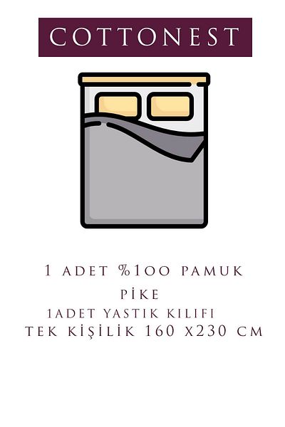 Cottonest Single Knit Pique Bed Spread with Pillow